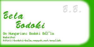 bela bodoki business card